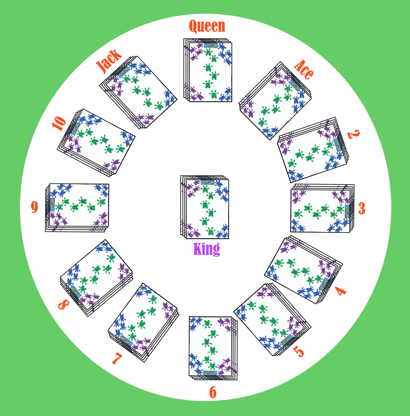 Initial setup for Clock Solitaire Initial setup for Clock Solitaire