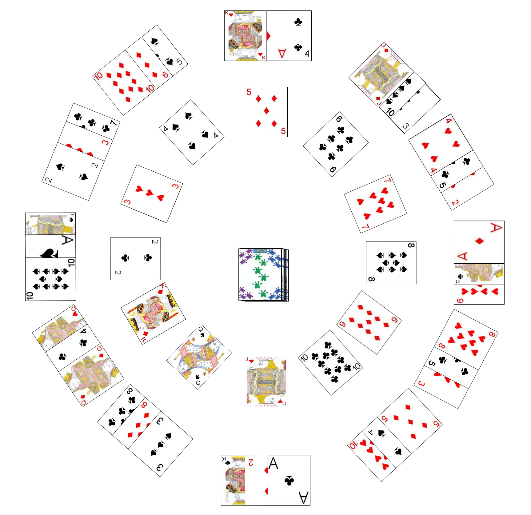Example initial setup for Big Ben solitaire Example initial setup for Big Ben solitaire