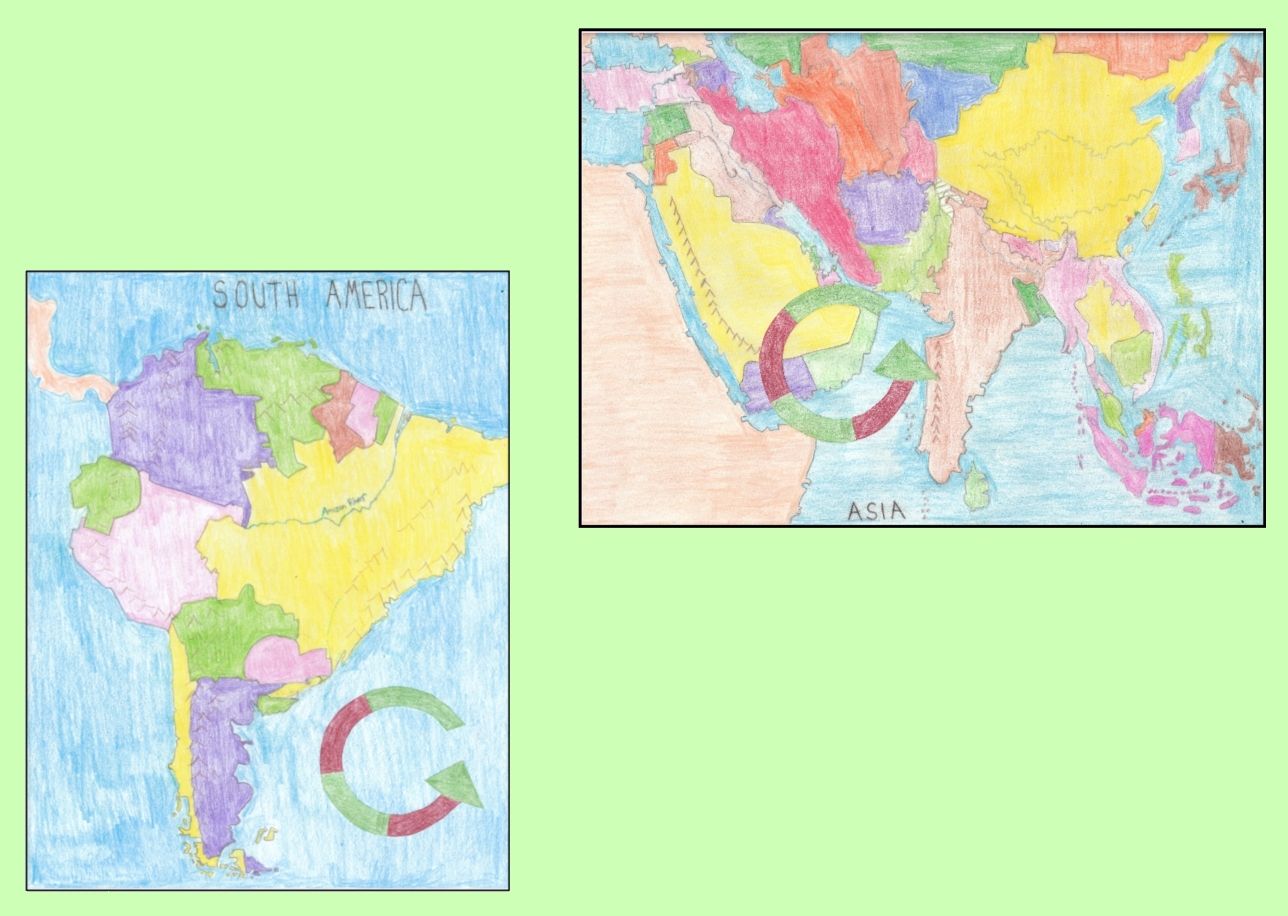 Countries with a specific counter-clockwise rotation Countries with a specific counter-clockwise rotation