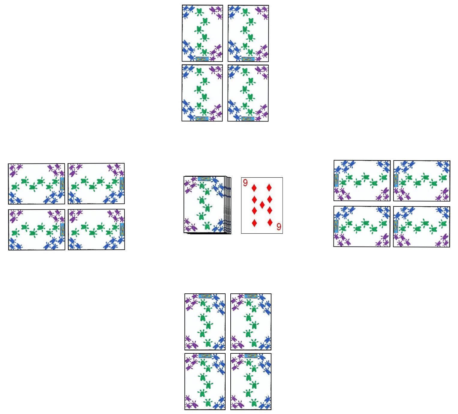 Golf card game setup Golf card game setup