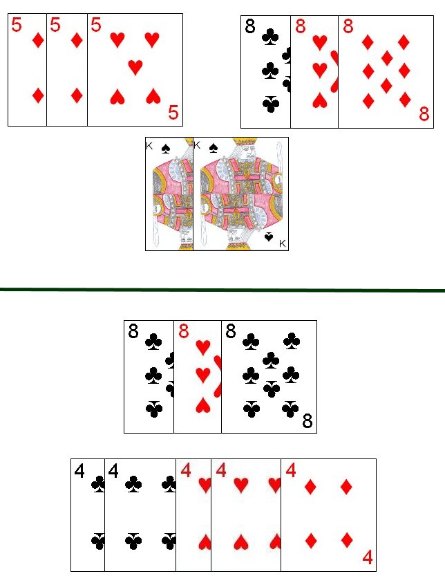 Combinations that may allow a player to declare Checki Combinations that may allow a player to declare Checki