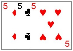 Combination consisting of three cards Combination consisting of three cards