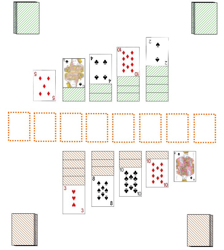 Initial setup example for playing Nuts Initial setup example for playing Nuts