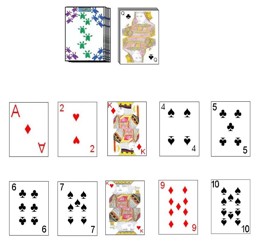 A player's filled layout in the card game Trash A player's filled layout in the card game Trash