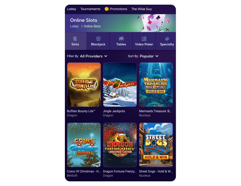 Choose a slot to play at BetUs Casino for real money